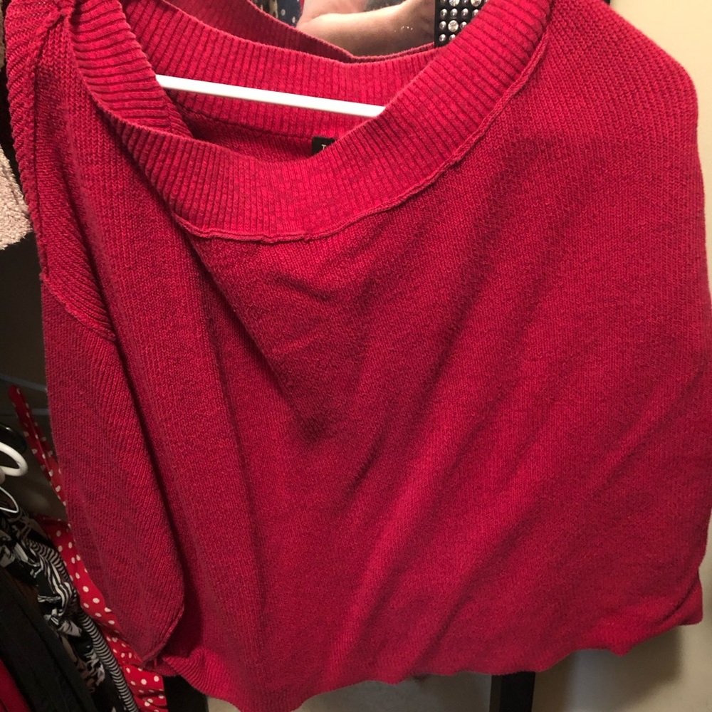 Red cropped sweater